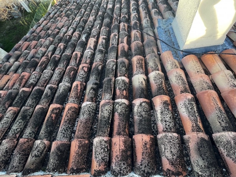 Intervention de couvreur pour un nettoyage de tuiles d'une toiture de maison sur Châteauneuf-les-Martigues 13220 près de Marignane