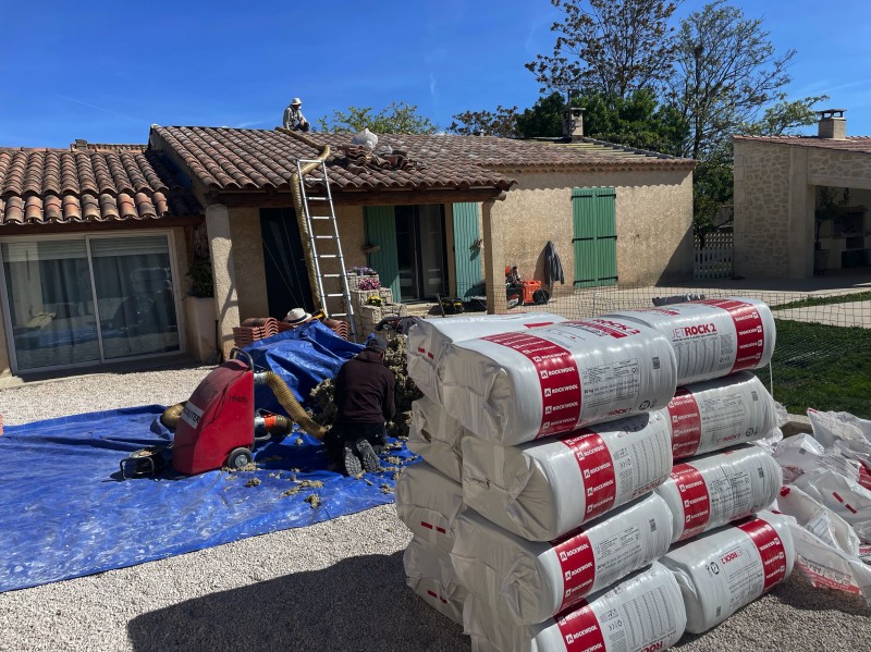 mise en place du chantier d'isolation Saint-Victoret 13730
