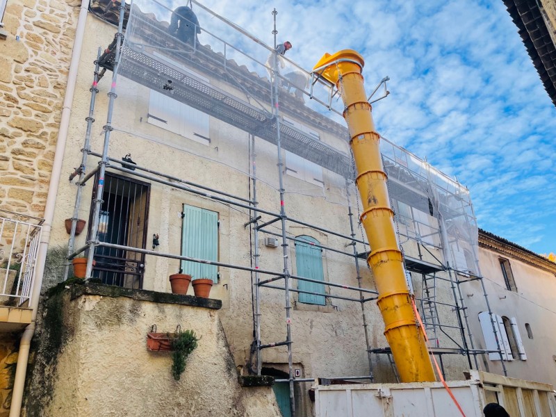 Pose echafaudage sur grans