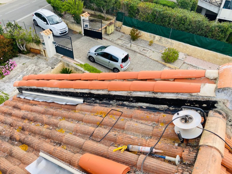 mise en place solin plomb sur coudoux