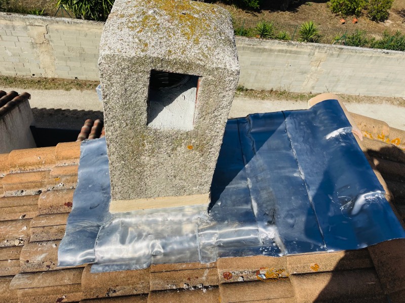 tour de cheminée en plomb fini sur marignane