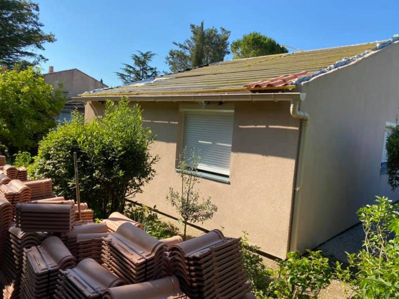 Pose de liteaux pour pose de tuile romane mecanique près de Marseille