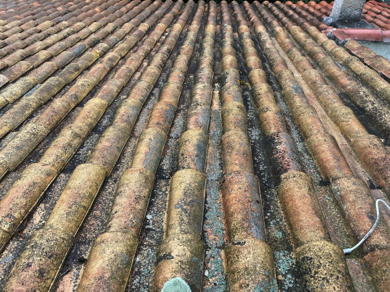 Nettoyage et traitement d’une toiture en tuile mécanique Romane sur Saint-Savournin 13119 près de Gardanne 13120