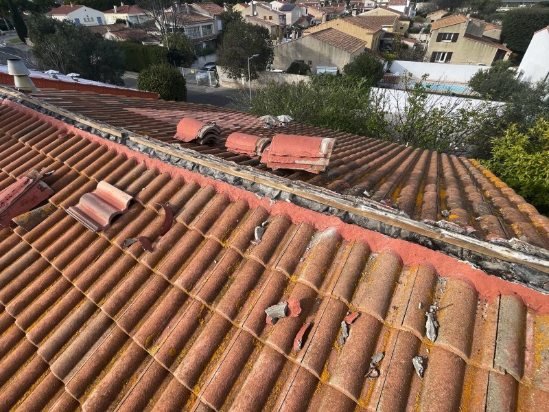Changement de Faîtage d’une toiture de maison sur Marignane 13700