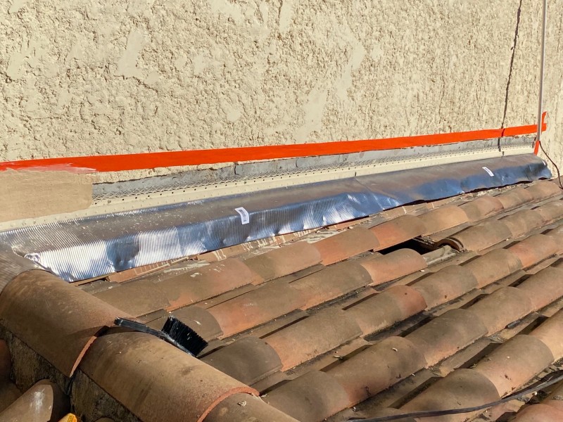 racord enduit facade pour solin plomb sur rognac