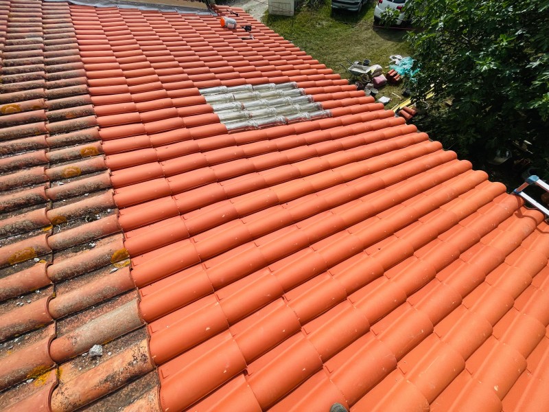 pose de tuiles romane rouge sur gignac la nerthe