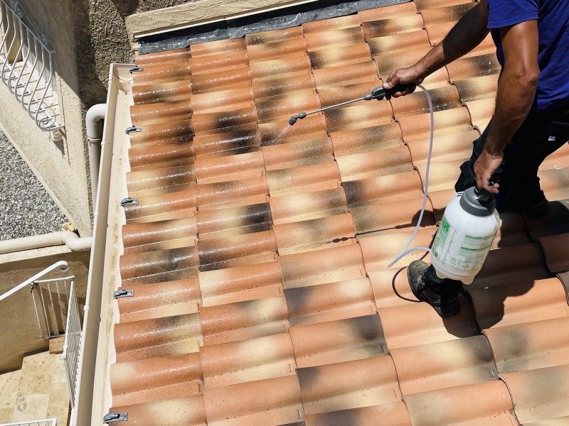 Démoussage et traitement d’une toiture type mécanique sur Mimet 13105 près de Gardanne 13120