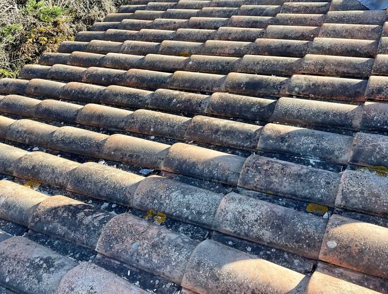 tuiles avant nettoyage sur vitrolles