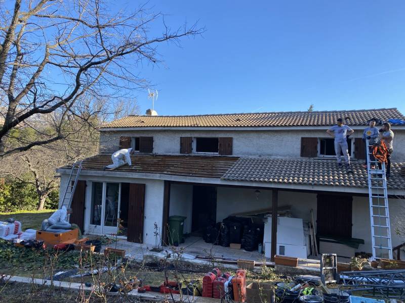 changement toiture avec pose isolation sur aix en provence