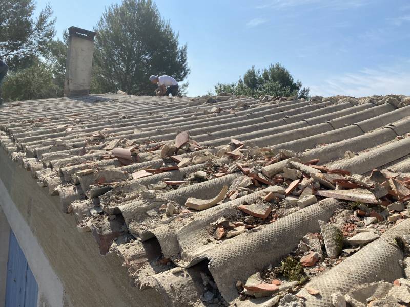 Evacuation des Gravas de toiture sur Aix en Provence