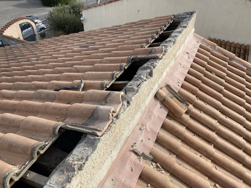 dépose faitage isolé sur gignac la nerthe