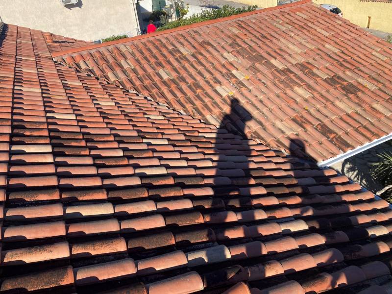 toiture avant nettoyage sur velaux