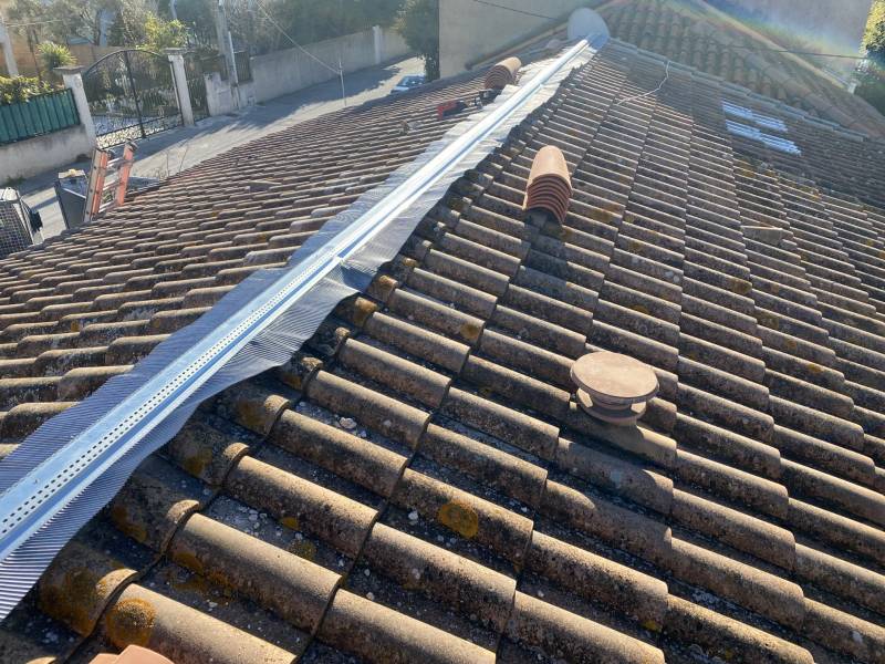 pose du closoir zinc plomb sur chevron sur marignane