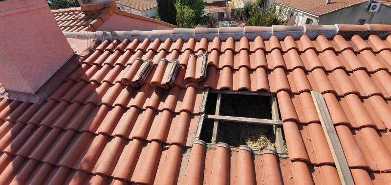 ouverture de toiture pour pose isolation laine de roche sur Vitrolles 13127