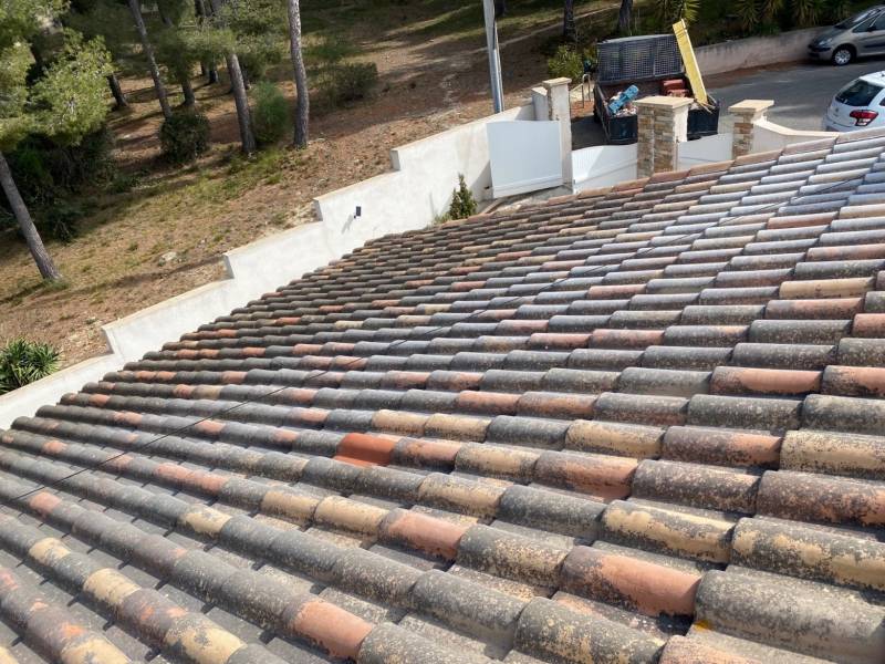 application de produit de nettoyage sur toiture sur carry le rouet