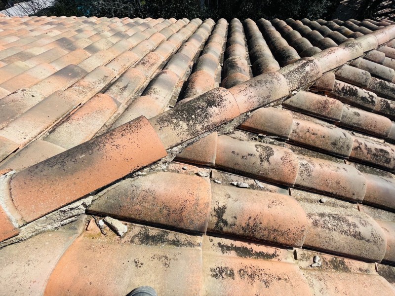 Rénovation d’une toiture type mécanique Abeilles sur Faîtage et nettoyage sur Vitrolles 13127 près de Marignane.