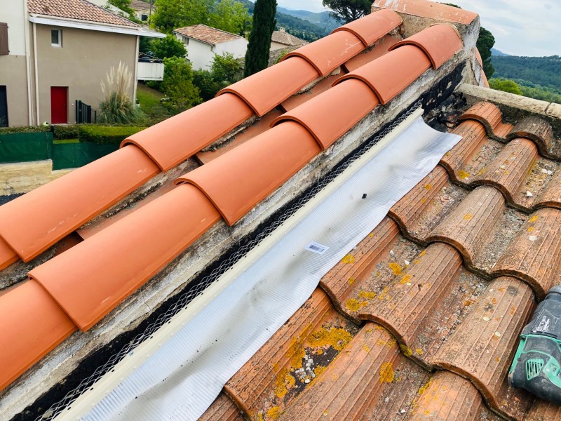 chantier de solin en plomb sur coudoux