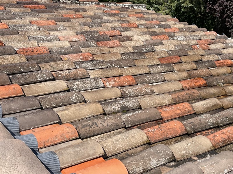 passage anti-mousse sur la toiture sur mimet