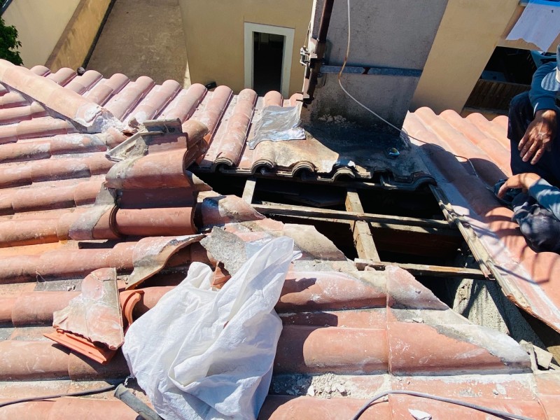 travaux de rénovation de cheminée et faîtage sur marignane